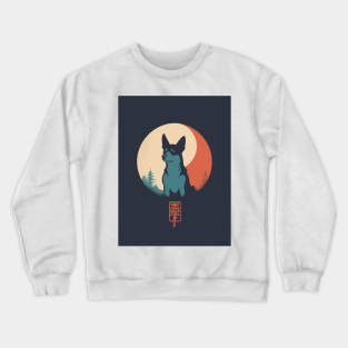 Black Dog 4 - Japanese Retro Art Crewneck Sweatshirt